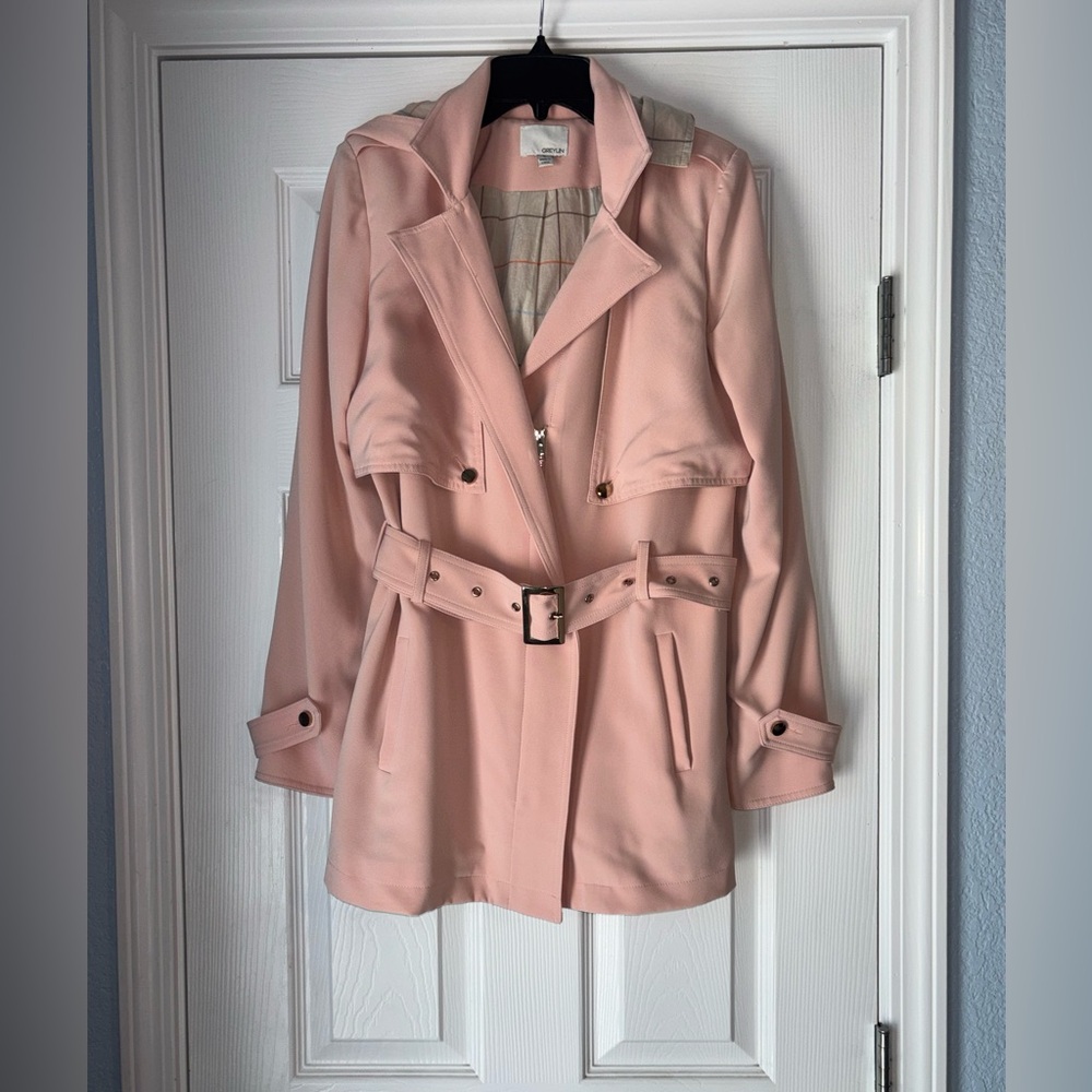 Women's Pink Belted Trench Coat